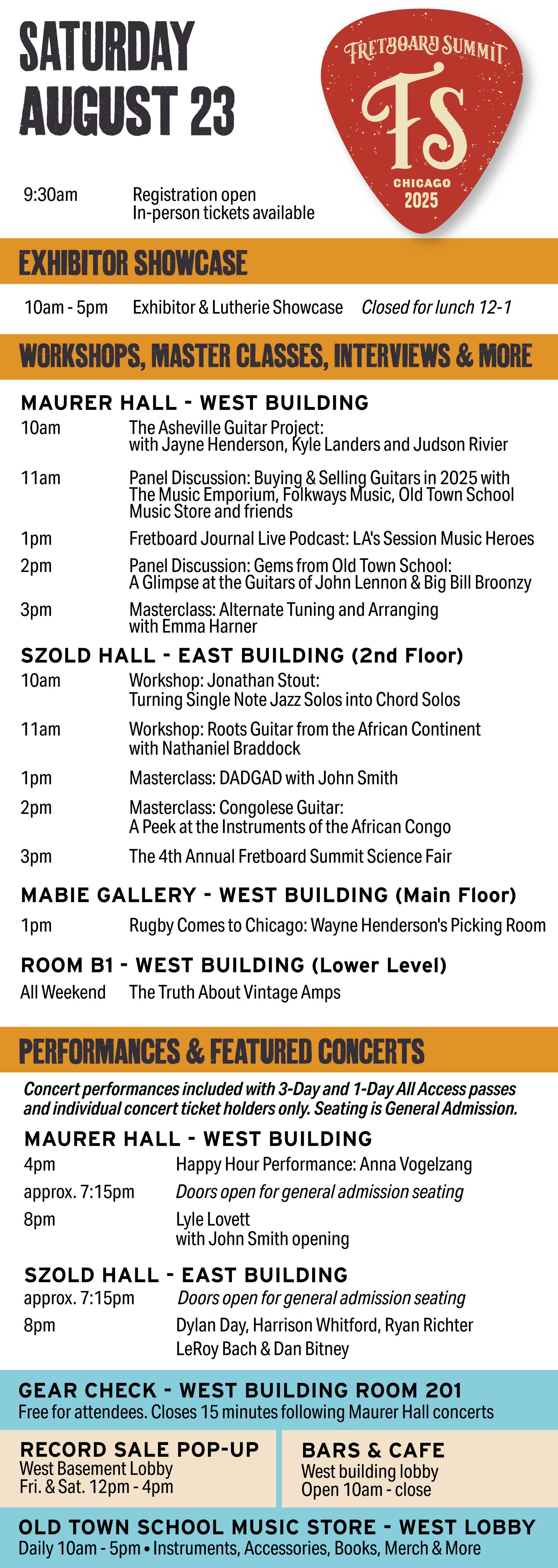 Line Up Schedule Sat 1
