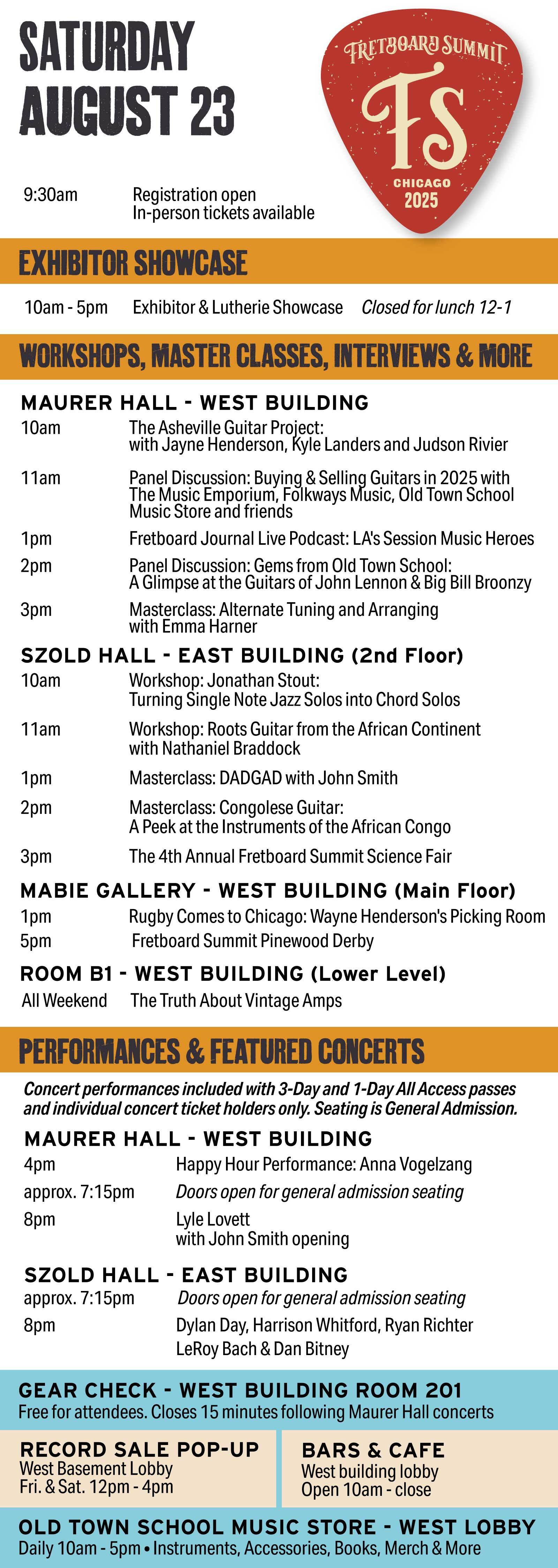 Line Up Schedule Sat 1